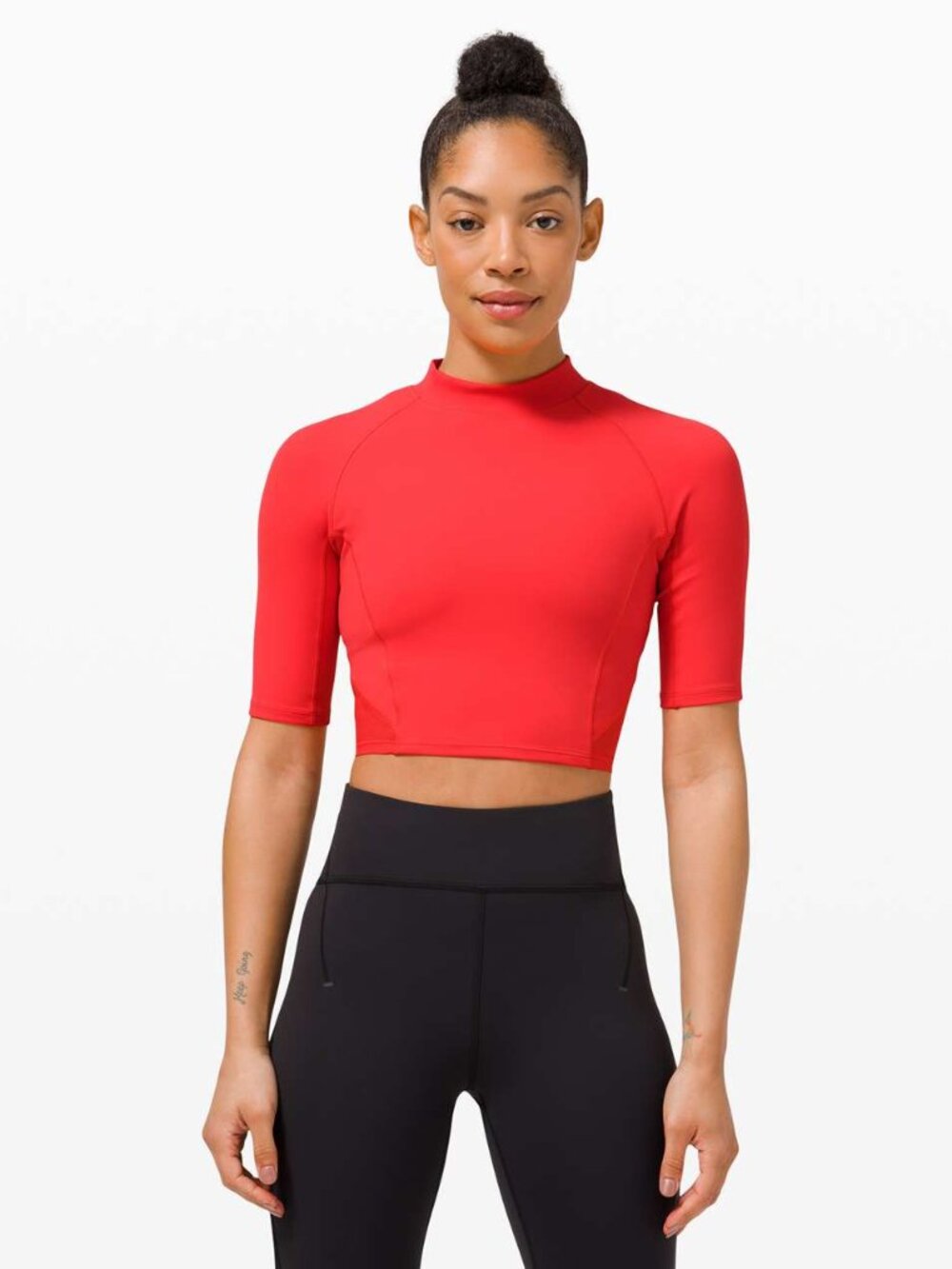 Lululemon Women's Everlux and Mesh Cropped Short Sleeve - Red/Pink